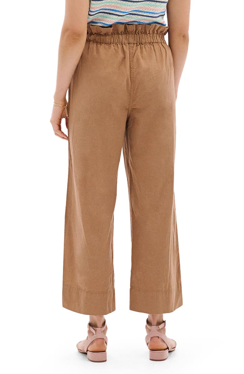 Hatley Tigers Eye Drawstring Linen Blend Wide Leg Pants, Alternate, color, Brown