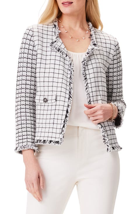 Grid Fringe Mix Jacket (Regular & Petite)