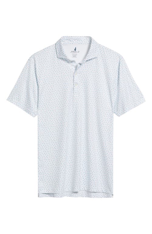 Johnnie-o Tini Dancer Martini Print Featherweight Performance Polo In White