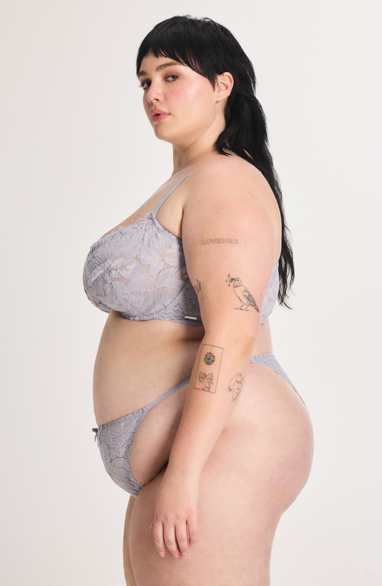 SAVAGE X FENTY Plush Rush Unlined Underwire Balconette Bra, Alternate, color, Dusty Purple Lily