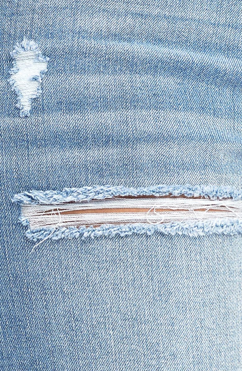 1822 Denim Distressed Roll Hem Denim Shorts, Alternate, color, 