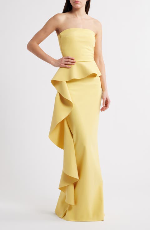 Eliska Ruffle Strapless Gown