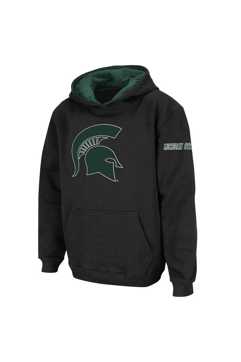 Youth Stadium Athletic Black Michigan State Spartans Big Logo Pullover Hoodie, Alternate, color, Black
