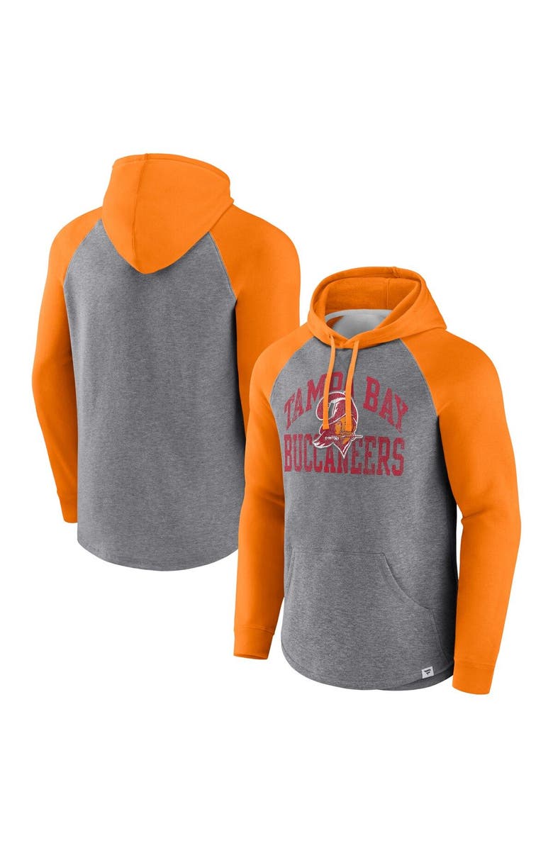 FANATICS Men's Fanatics Branded Heather Gray Tampa Bay Buccaneers Favorite Arch Raglan Pullover Hoodie, Main, color, Heather Gray