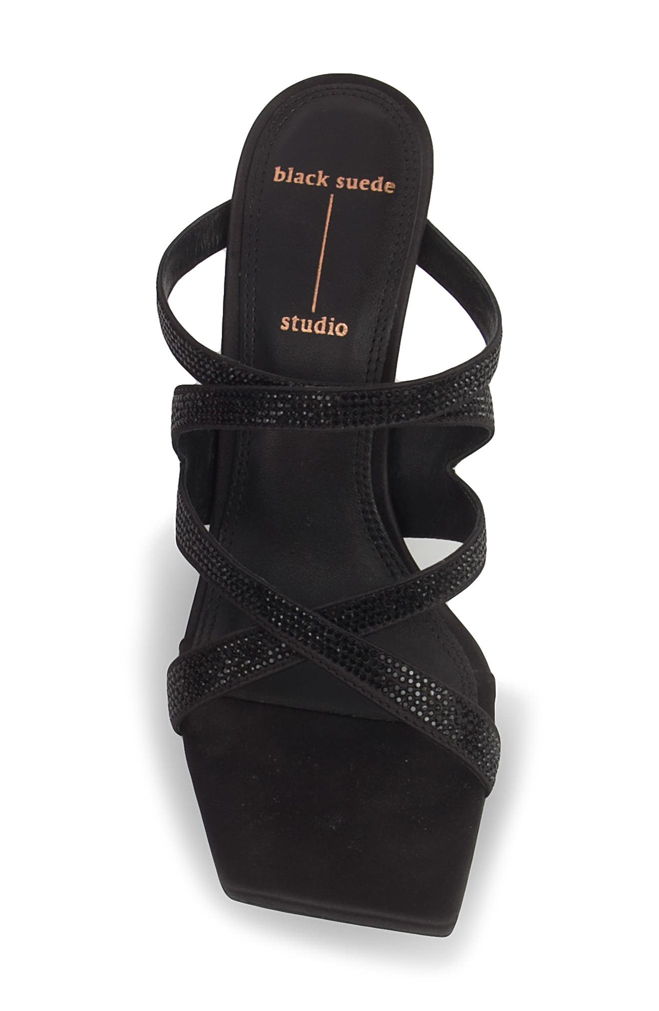 BLACK SUEDE STUDIO Veda Heeled Sandal, Alternate, color, 