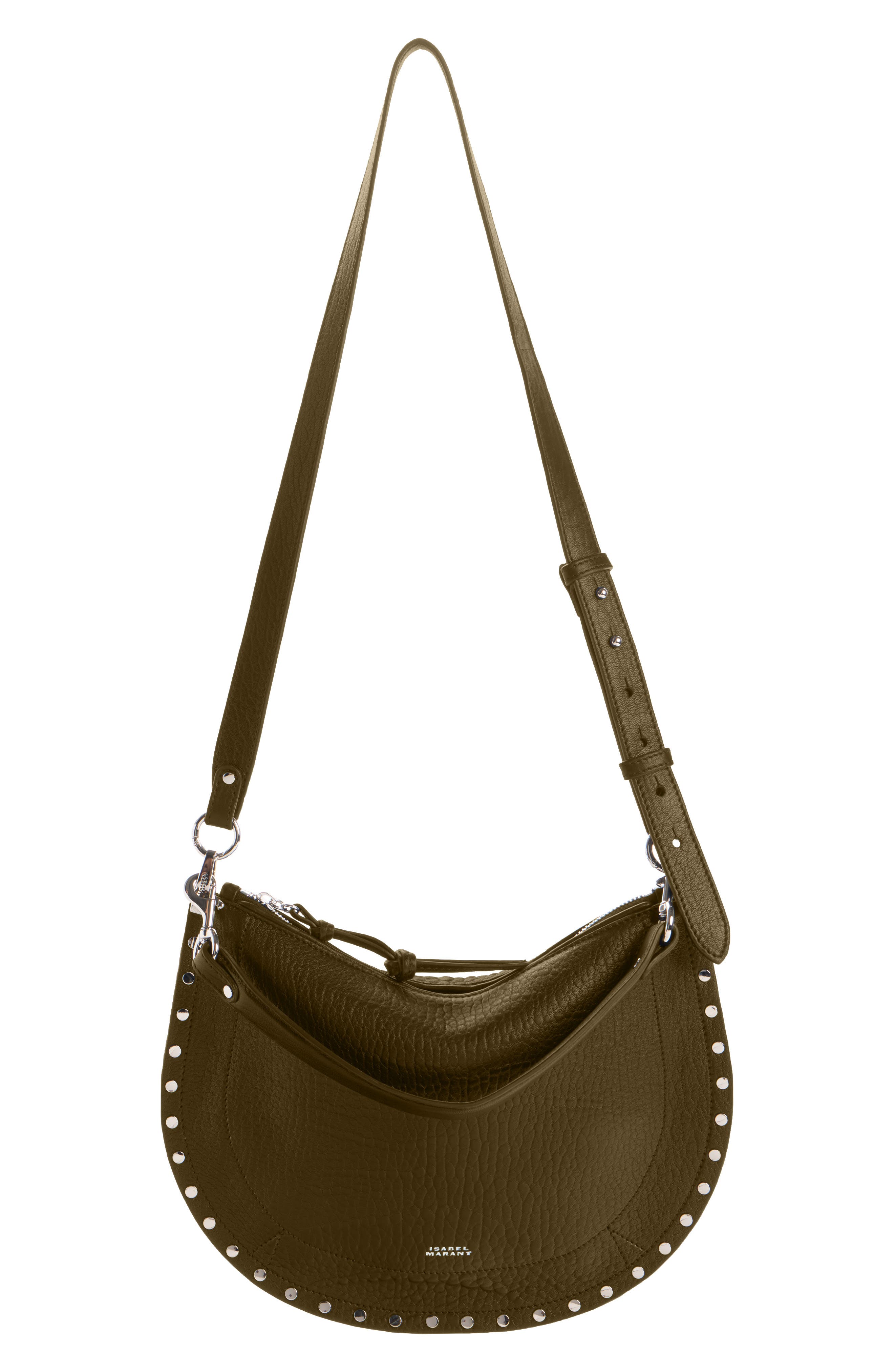 Oskan Soft Zip Bubble Soft Leather Bag, Alternate, color, KHAKI