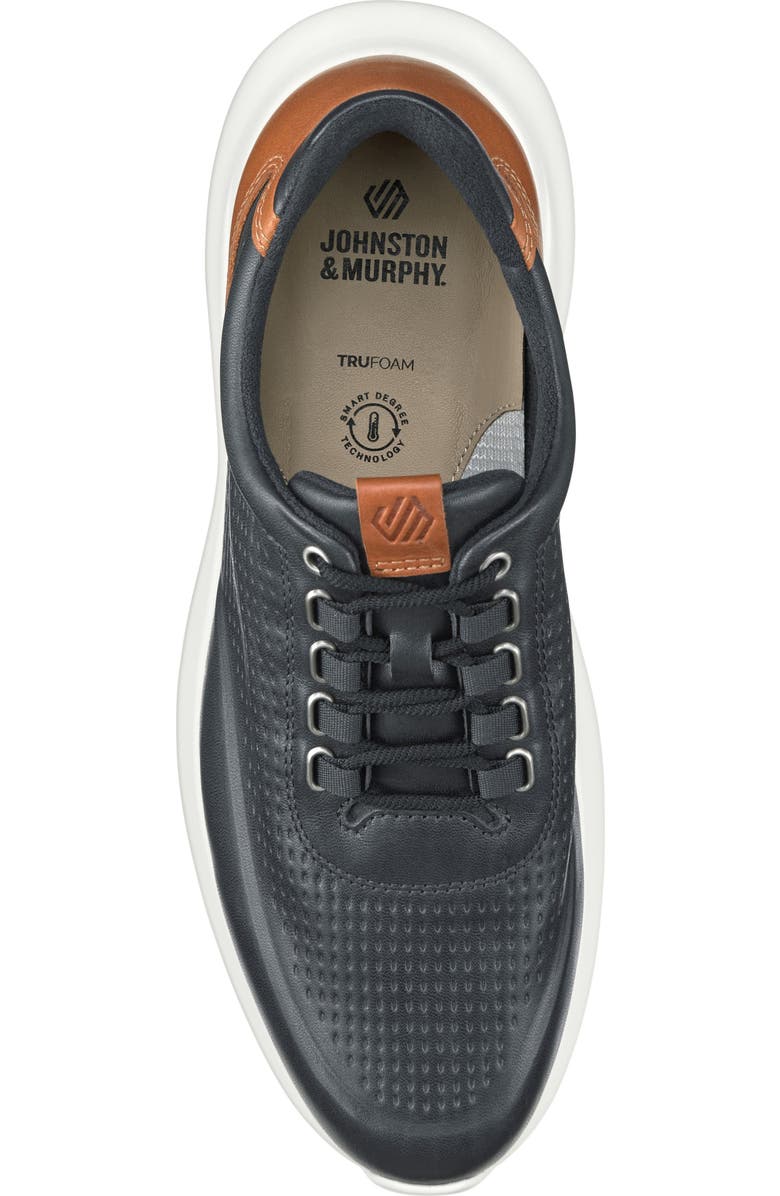 Johnston & Murphy Amherst 2.0 U-Throat Leather Sneaker, Alternate, color, Black Full Grain
