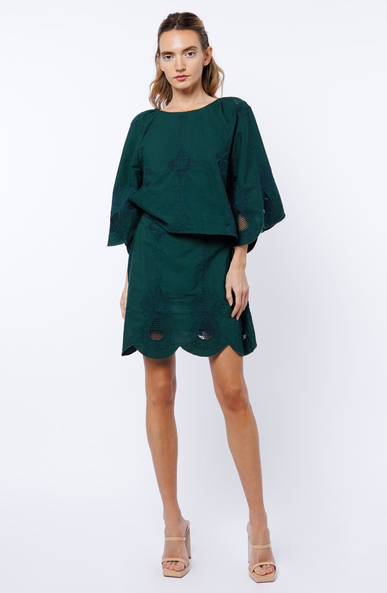 CIEBON Annie Scalloped Miniskirt, Alternate, color, Green