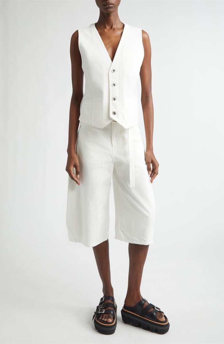 Sacai Denim Vest, Alternate, color, Off White