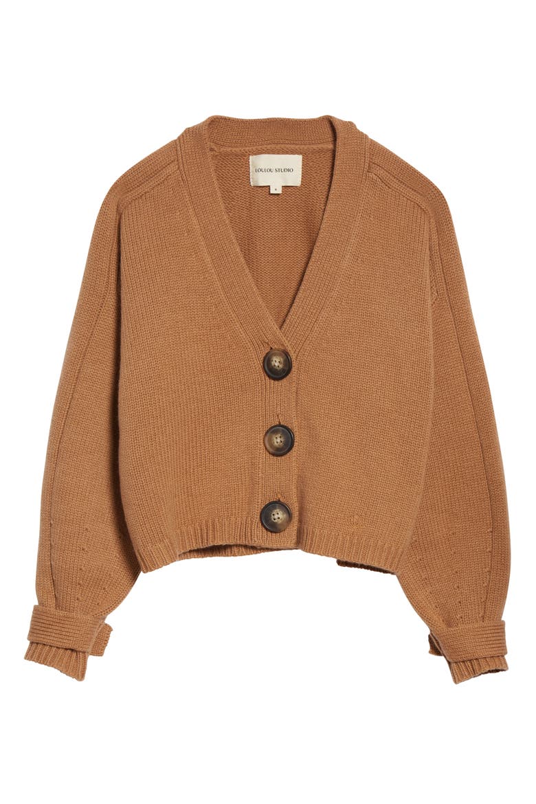 Loulou Studio Kids' New Tiberine Wool & Cashmere Cardigan, Main, color, CAMEL