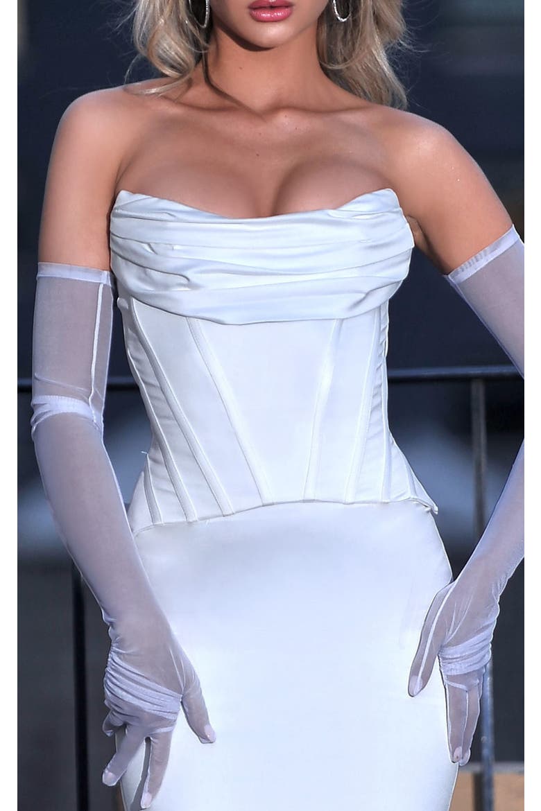 Qira Mesh Opera-length Gloves, Alternate, color, White