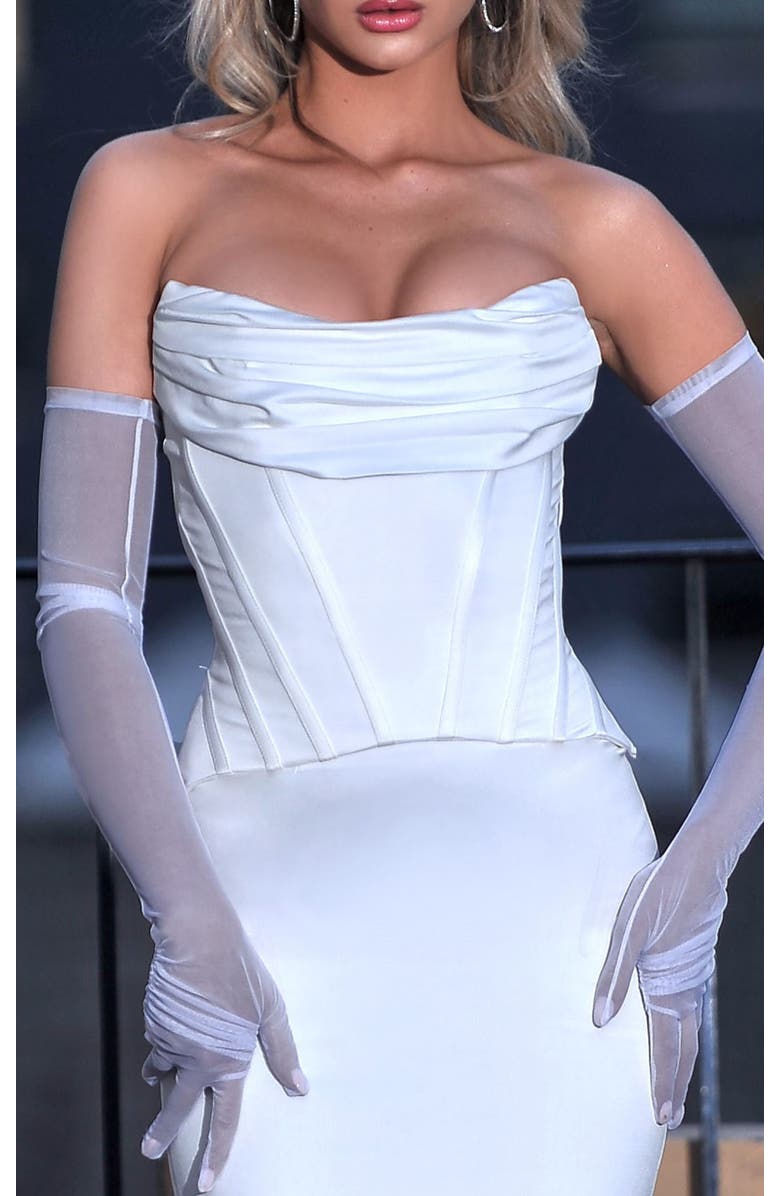 Miss Circle Qira Mesh Opera-length Gloves, Alternate, color, White