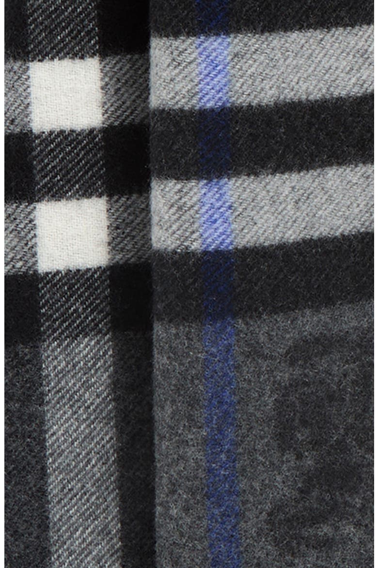 EKD Check Reversible Double Face Cashmere Fringe Scarf, Alternate, color, MARLBOROUGH/ CHARCOAL