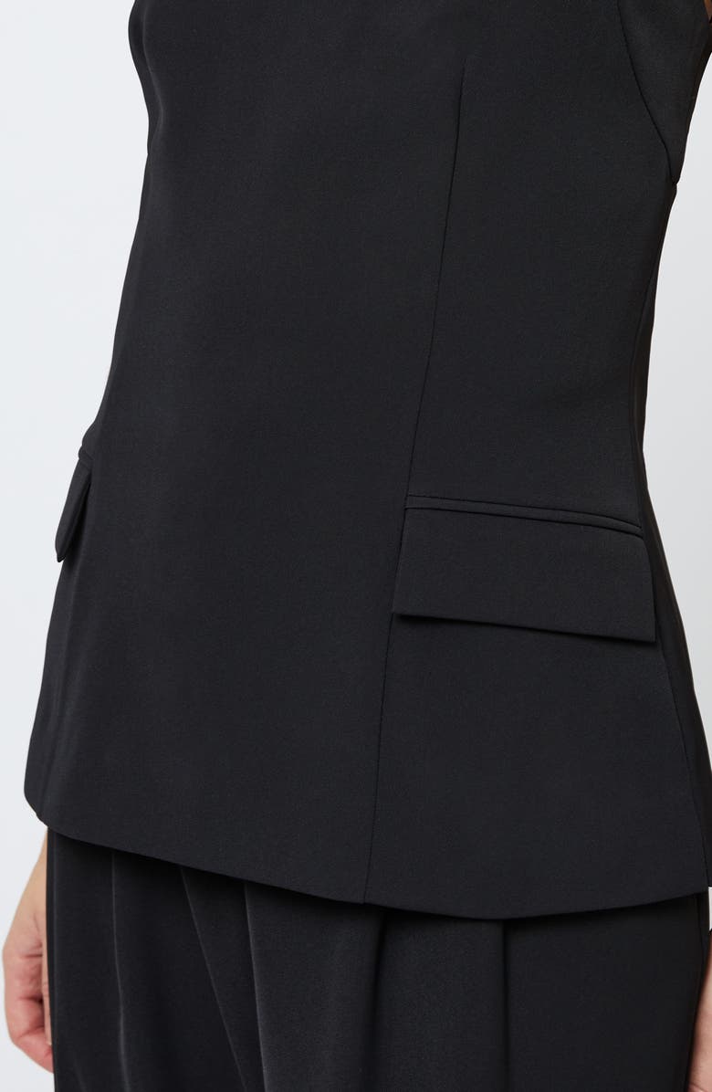 French Connection Harry Halter Neck Suiting Top, Alternate, color, Black