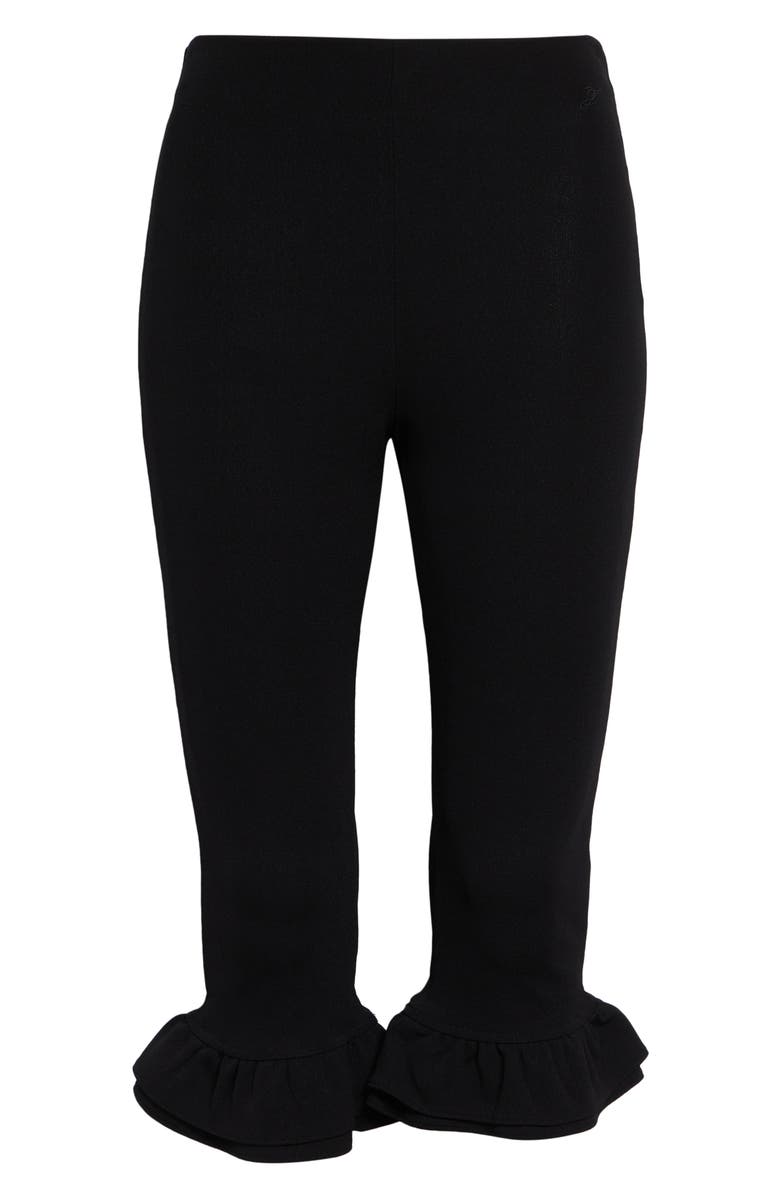 Jacquemus The Playa Ruffle Cuff Capri Pants, Main, color, Black