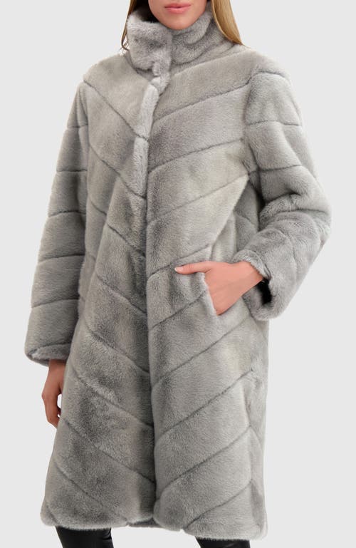 Lyla Grant Fur-free Mink (faux Fur) Short Coat In Gray
