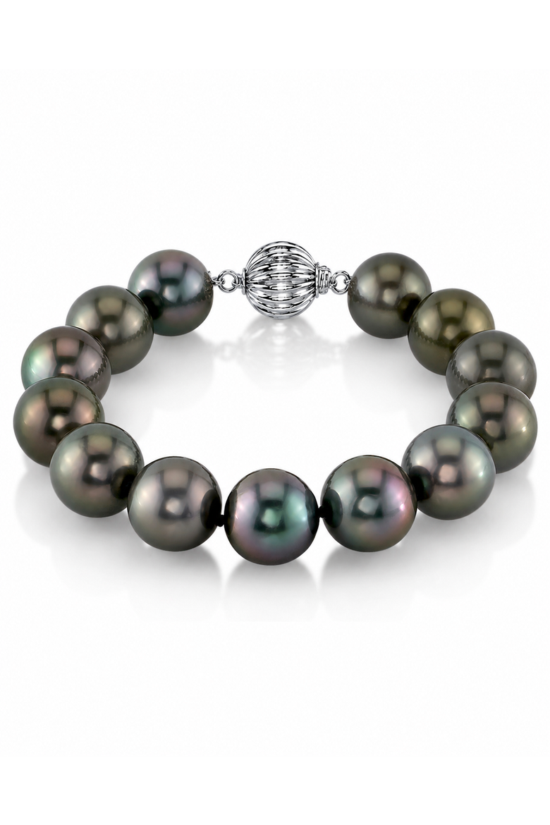 11-12mm Tahitian South Sea Pearl Bracelet, Main, color, White Gold Clasp