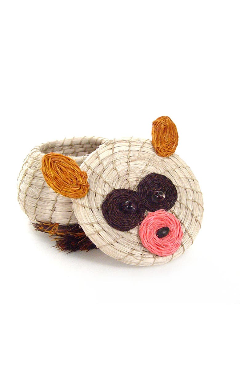 Mbare Animal Lidded Basket, Alternate, color, Bush Baby