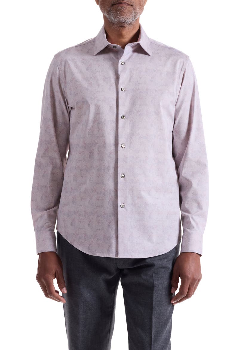 Jimmy OoohCotton® Floral Button-Up Shirt, Main, color, WOOD ROSE