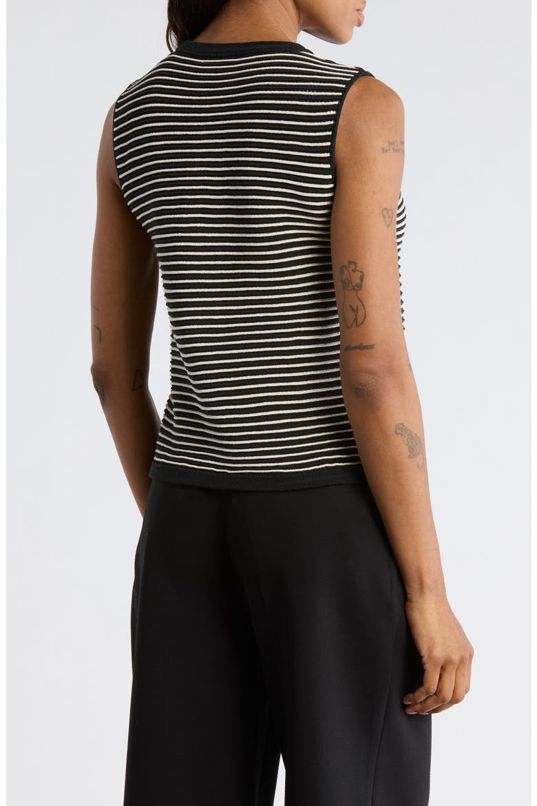 Vivi Stripe Cotton Blend Sweater Vest, Alternate, color, BLACK MULTI