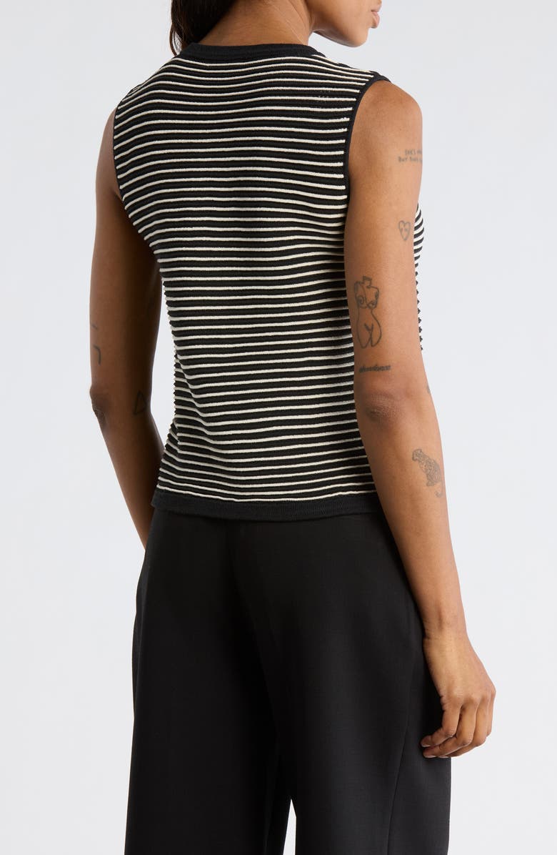 rag & bone Vivi Stripe Cotton Blend Sweater Vest, Alternate, color, Black Multi