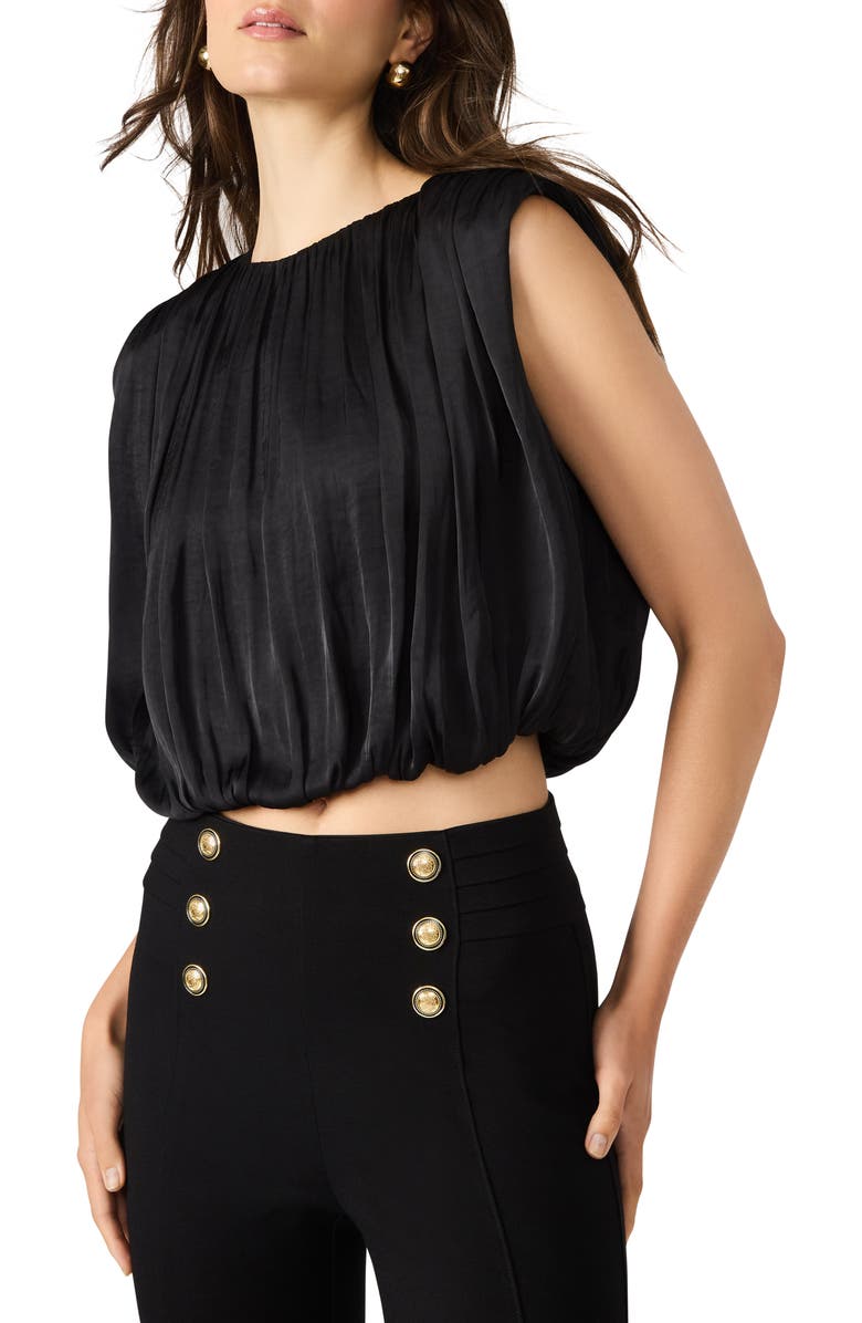 Steve Madden Cherra Sleeveless Crop Top, Alternate, color, Black