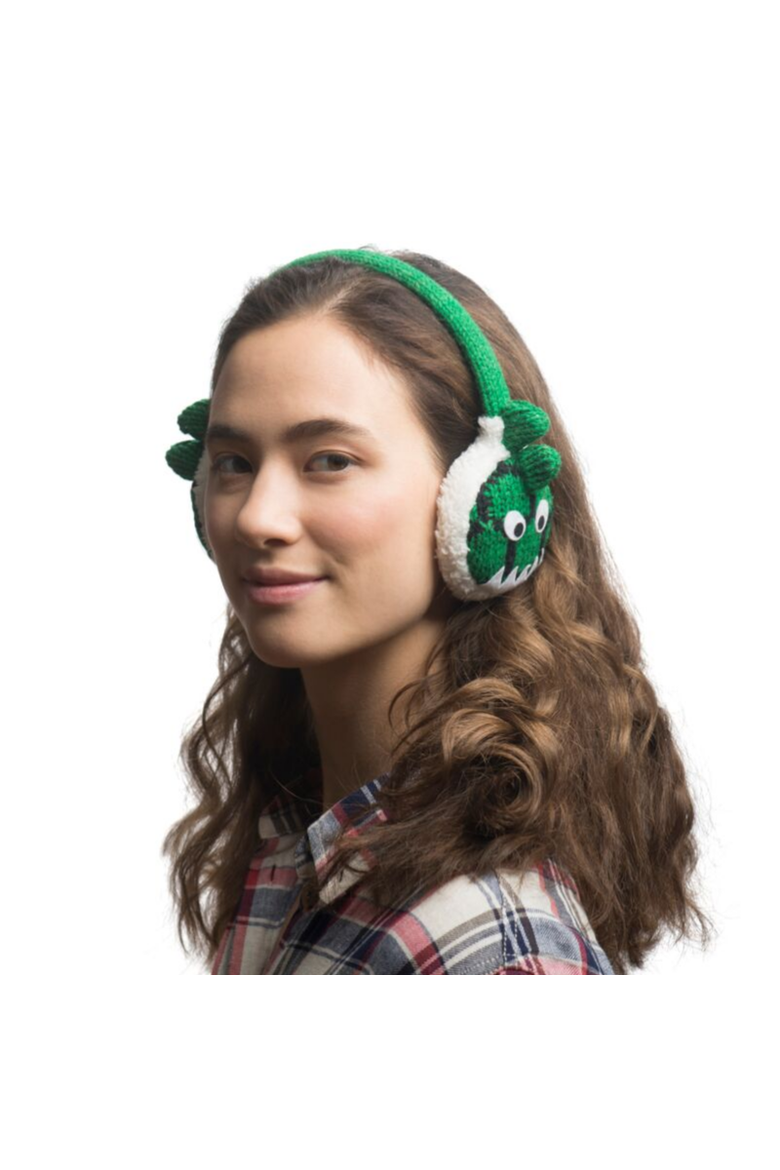 Dinosaur Earmuffs, Alternate, color, Green