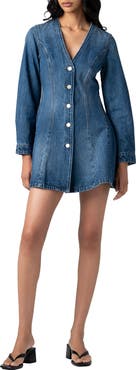 BLANKNYC Long Sleeve Denim Minidress