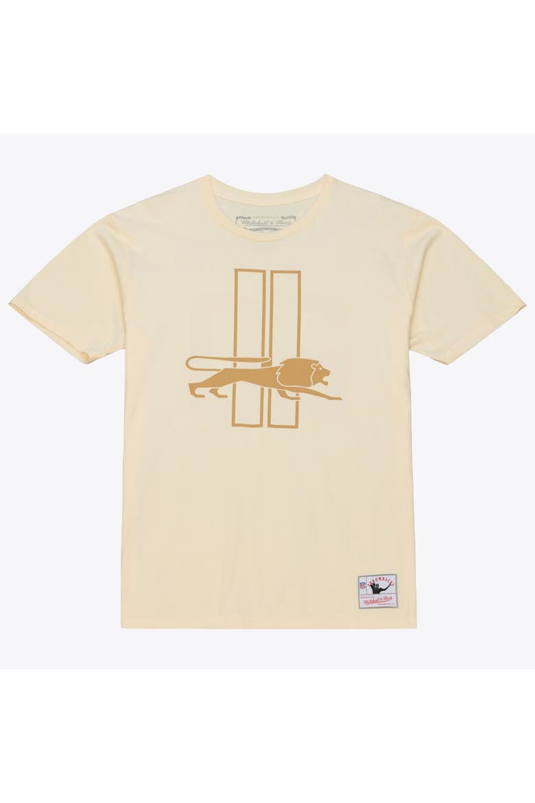 Men's Mitchell & Ness Barry Sanders Cream Detroit Lions Sandman Name & Number T-Shirt, Alternate, color, Cream