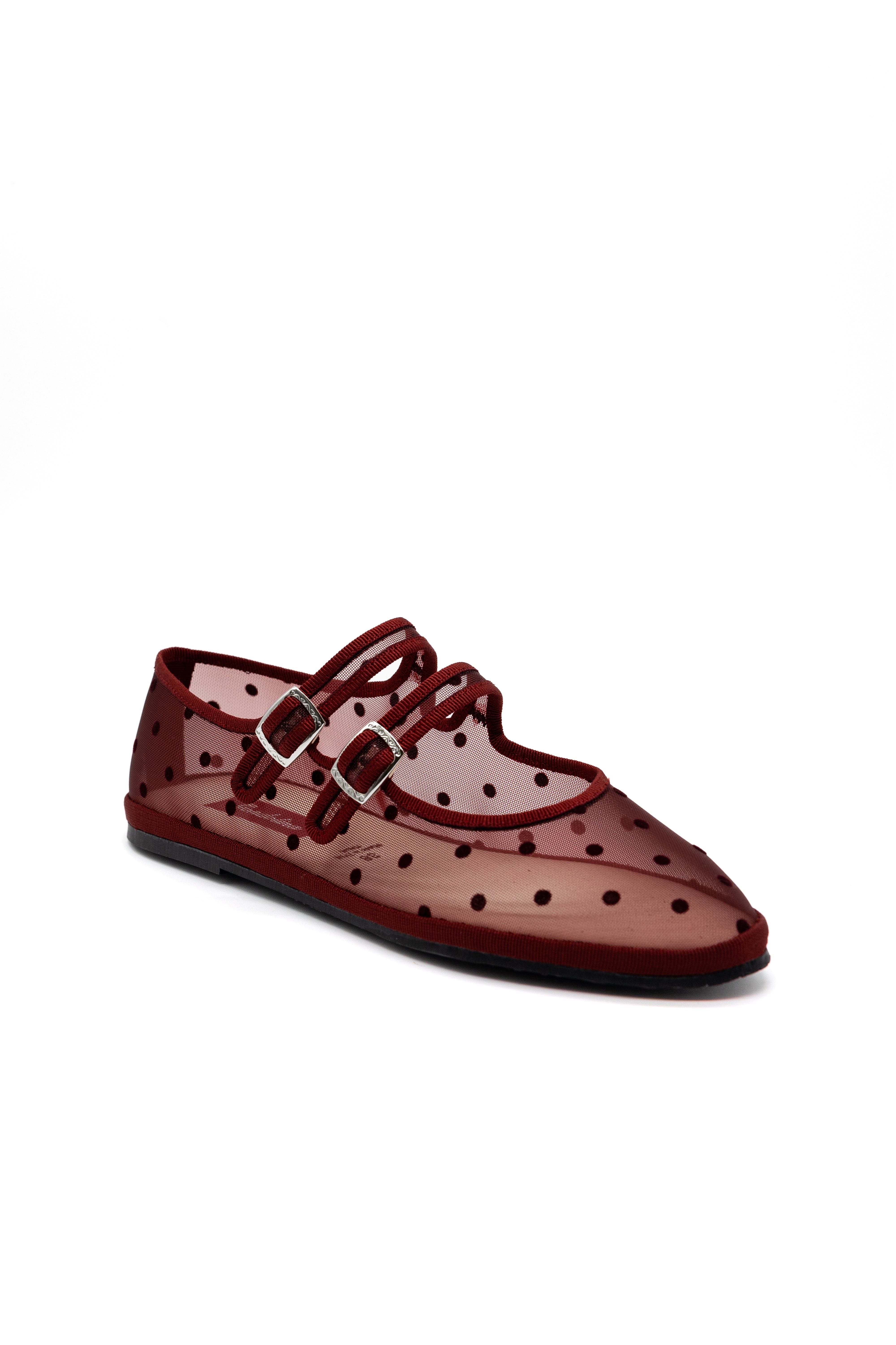 Gondolina Shoes Carnival Double Strap Mary Jane Flats, Alternate, color, Burgundy