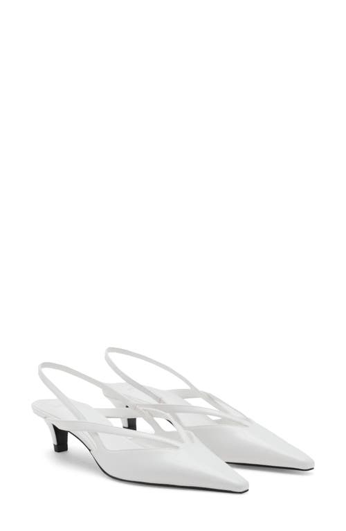 Mango Slingback Kitten Heel Pump In White
