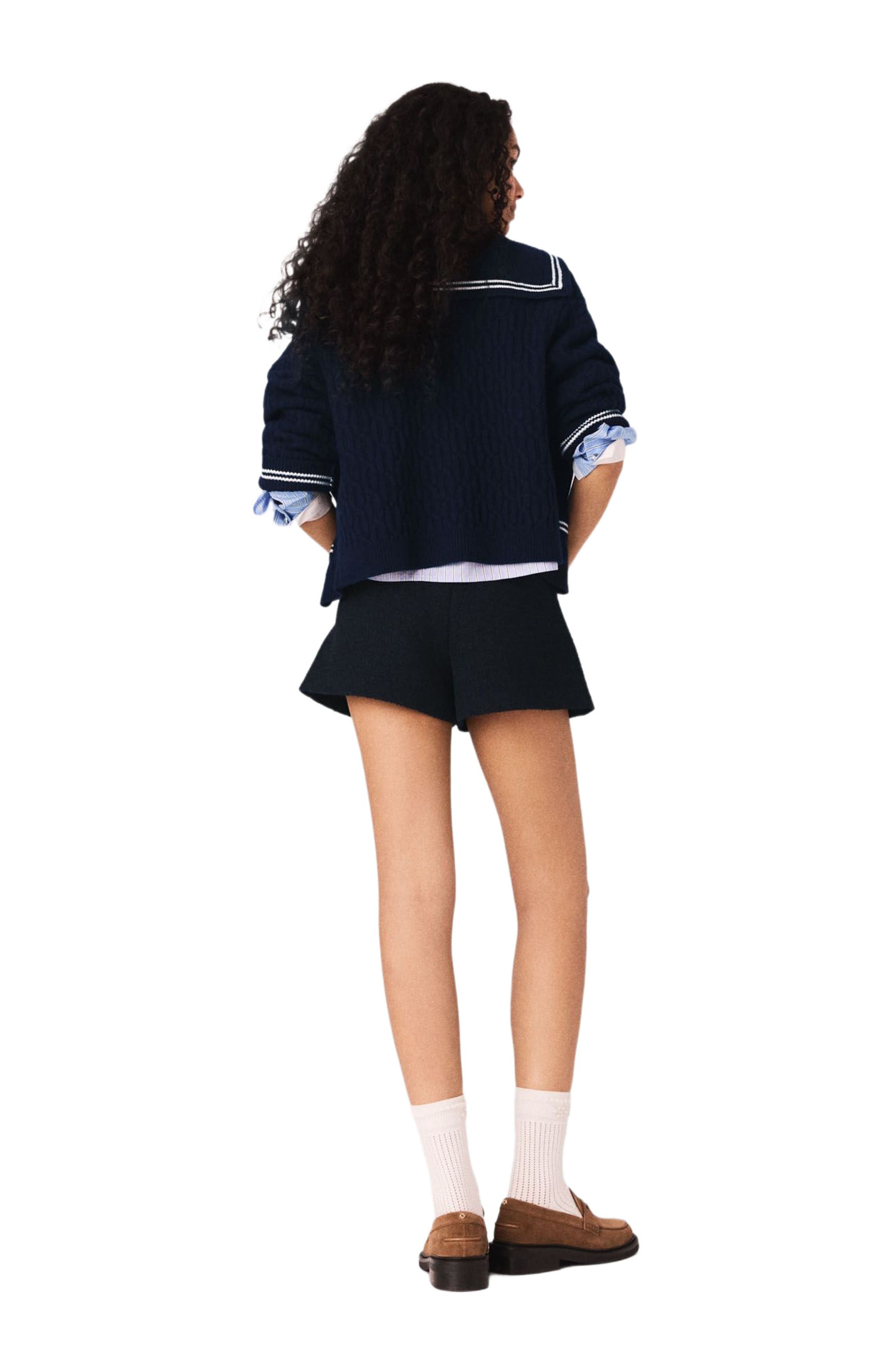 Tweed shorts with denim details - image 2