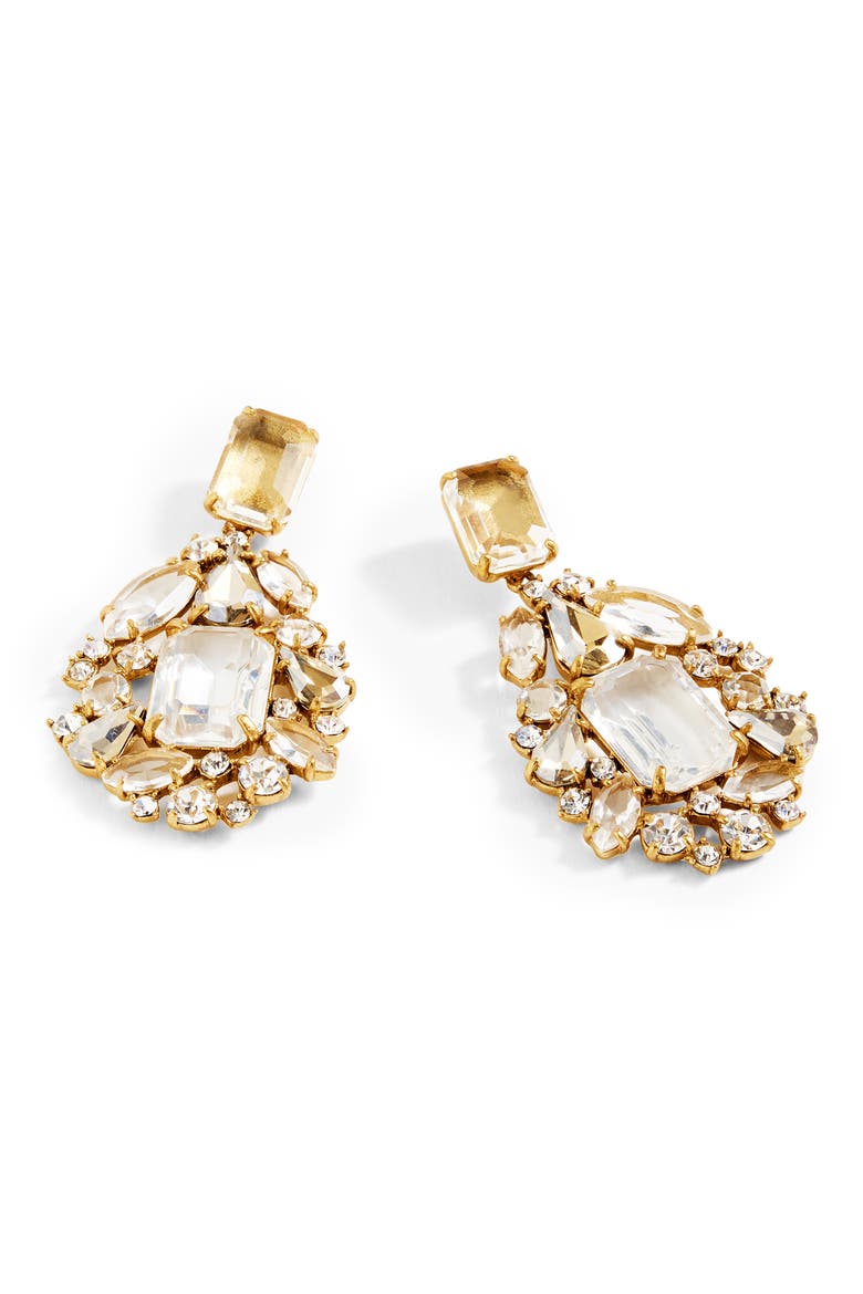 Cluster Drop Stone Earrings, Main, color, CRYSTAL