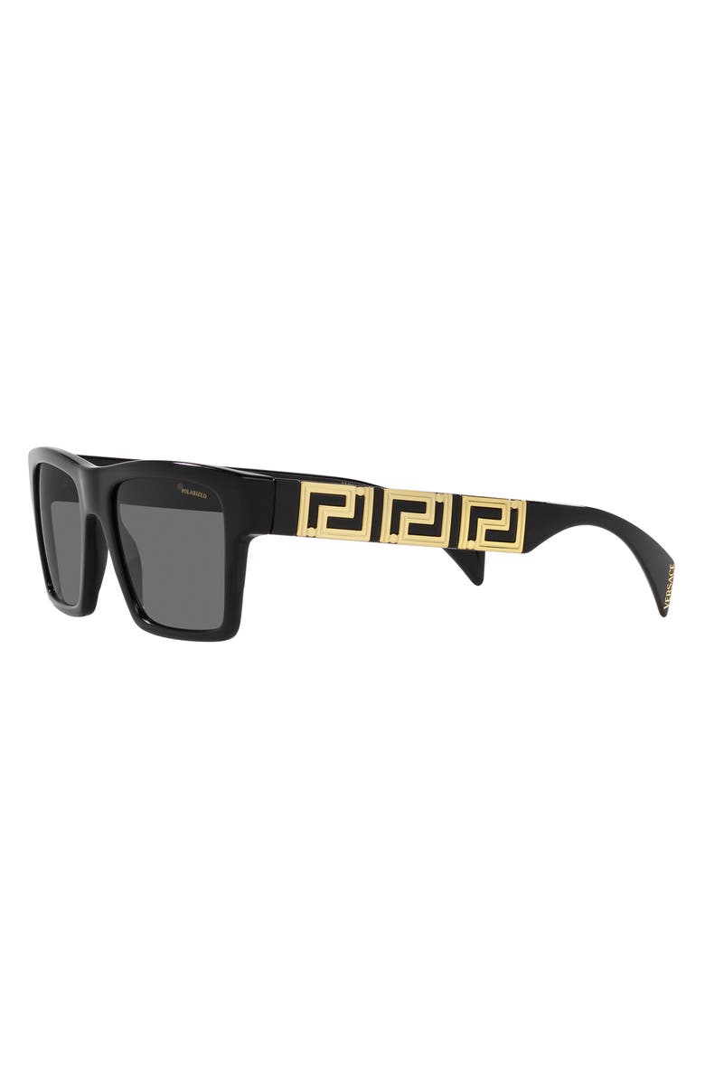 Versace 54mm Polarized Rectangular Sunglasses, Alternate, color, 