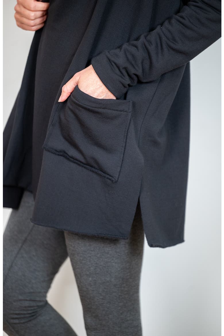 Soho Pocketed Fleece Sweater Jacket, Alternate, color, Black