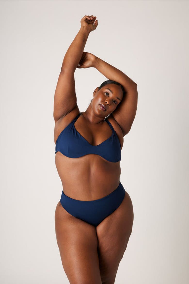 The High-Waisted Scrunch Bottoms, Alternate, color, Soft Navy