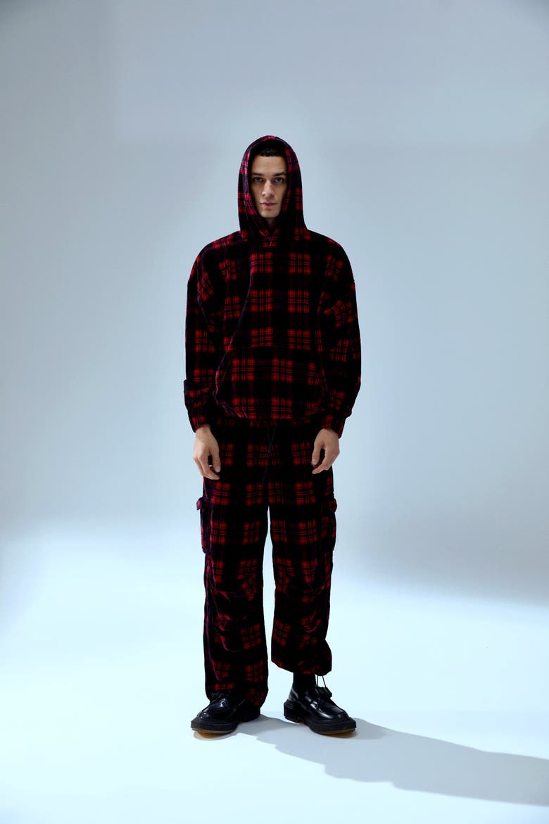 Pure Cotton Your *Itch Plaid Cargo Pant, Alternate, color, Red