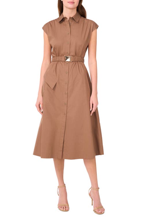 halogen(r) Asymmetric Belted Midi Shirtdress in Cafe  product