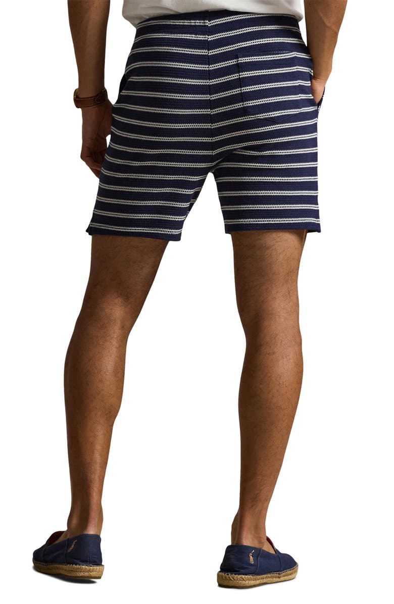 Polo Ralph Lauren Stripe Piontelle Stitch Shorts, Alternate, color, Newport Navy/ Pale Cream