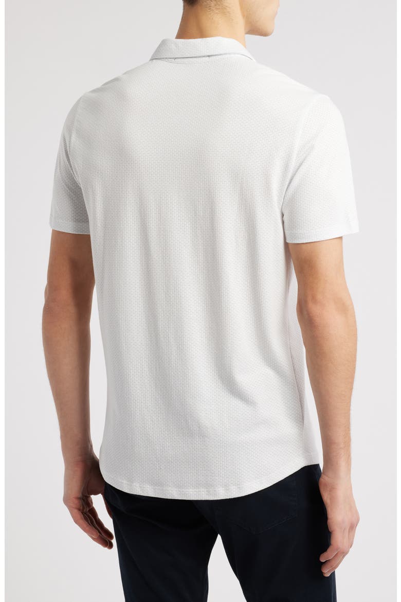 Bonville Geo Jacquard Short Sleeve Cotton & Modal Knit Button-Up Shirt, Alternate, color, LIGHT GREY