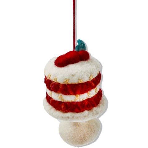 Holiday Layer Cake Ornament Multicolor Wool Tree Decor