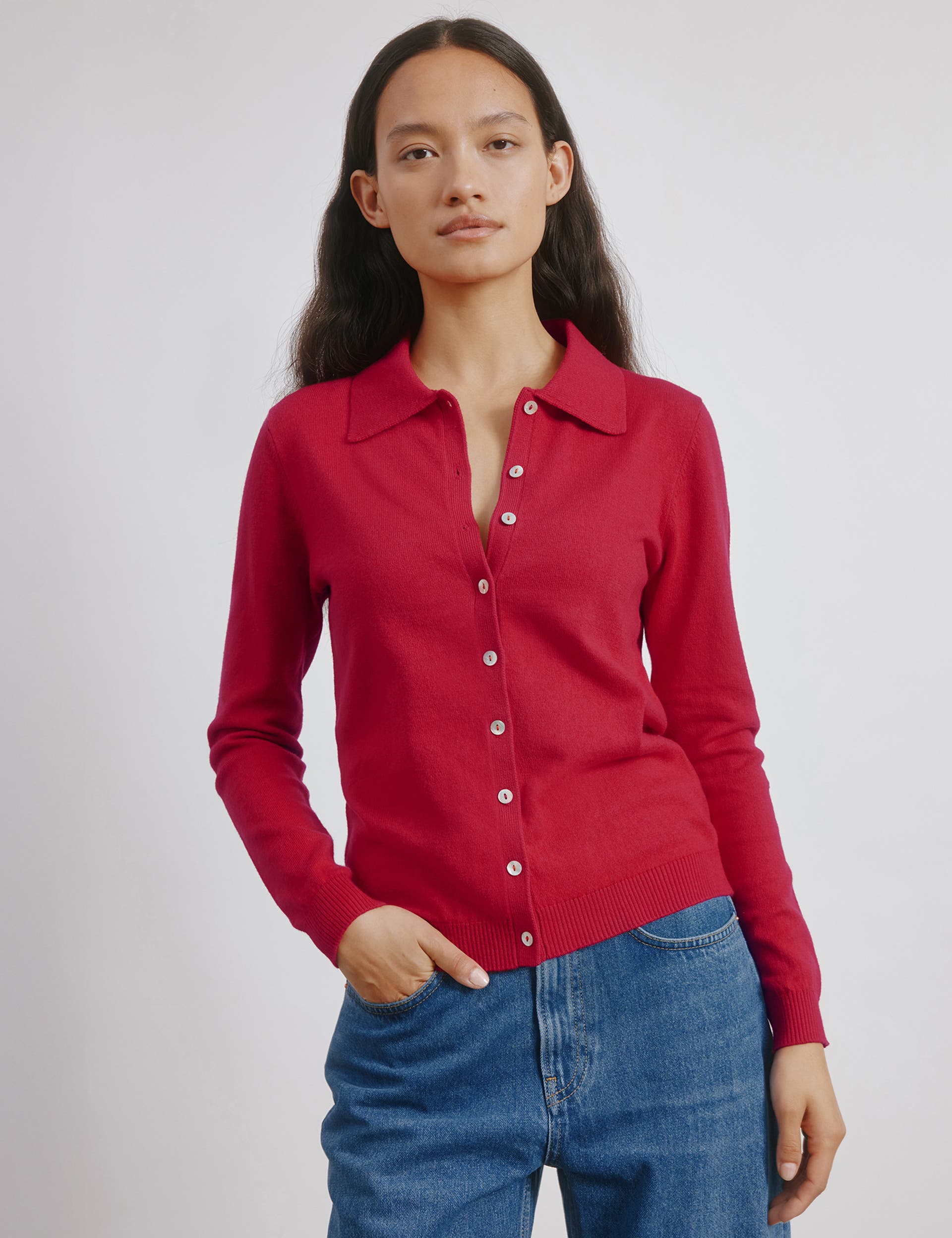 Button Through Polo Top