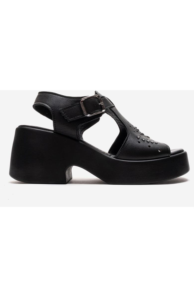 Forever & Always Shoes Romina Leather Platform Sandal, Alternate, color, Black