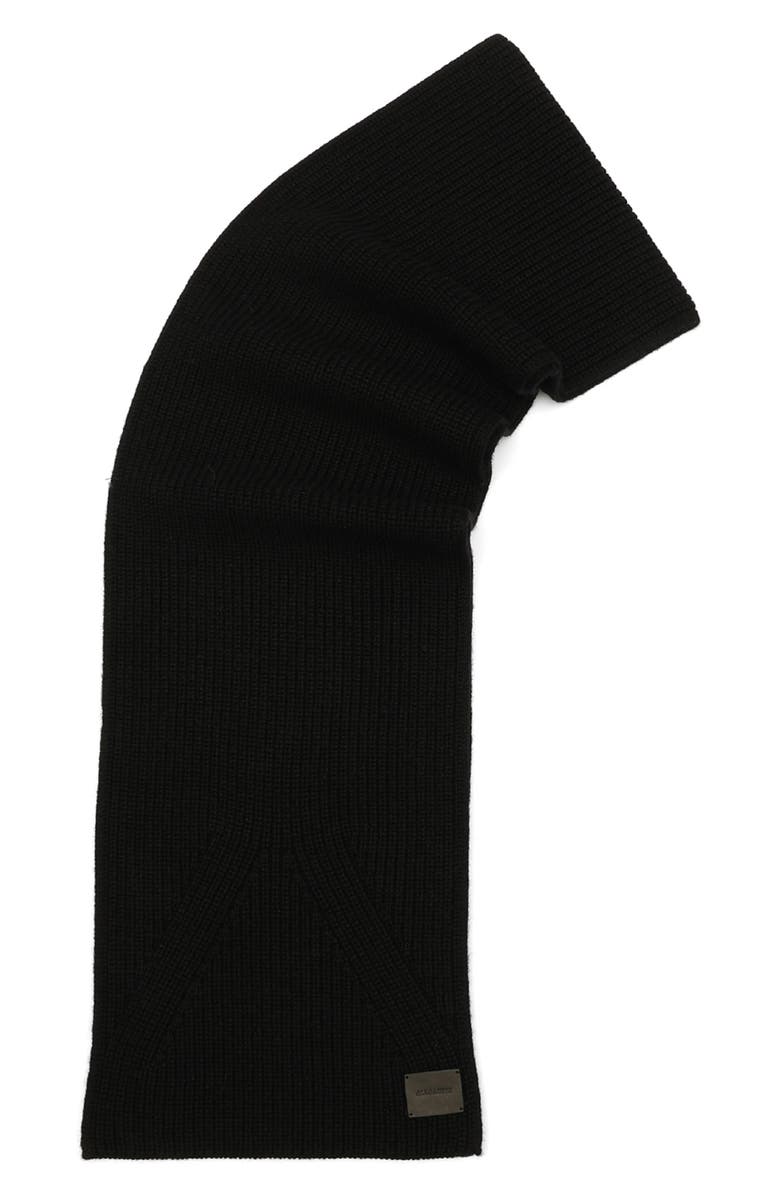 AllSaints Traveling Rib Knit Scarf, Alternate, color,