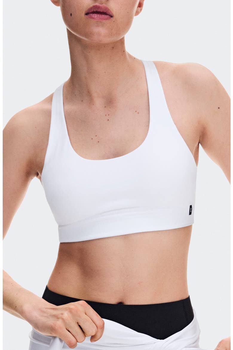 Studio Racerback Sports Bra, Main, color, WHITE