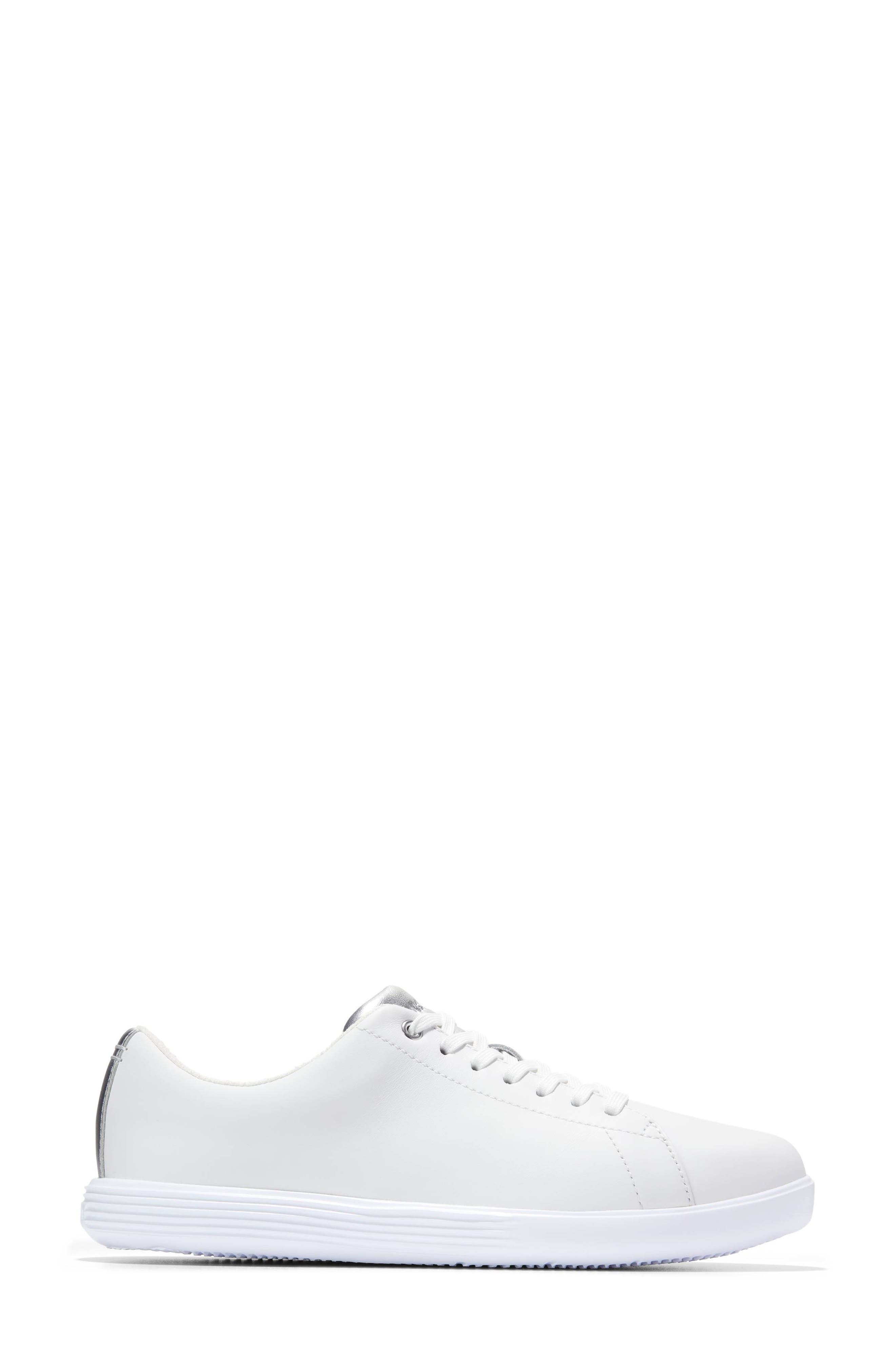 Cole Haan Grand Crosscourt Sneaker, Alternate, color, White/ Silver Metallic