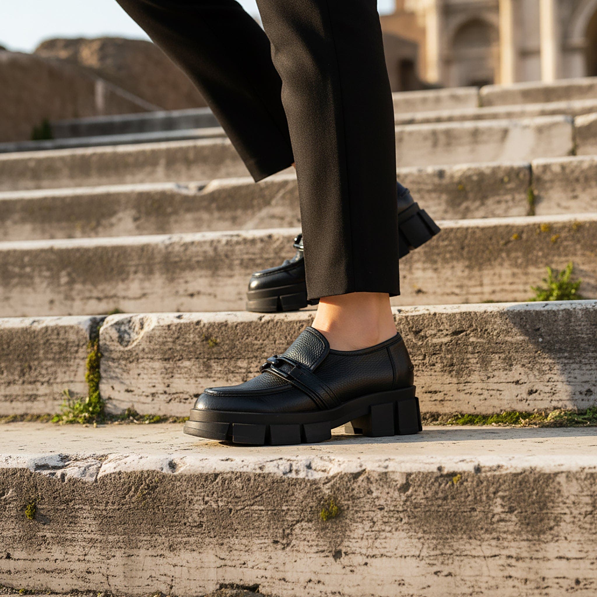 BEAUTIISOLES Raquel Leather Loafer, Alternate, color, Black