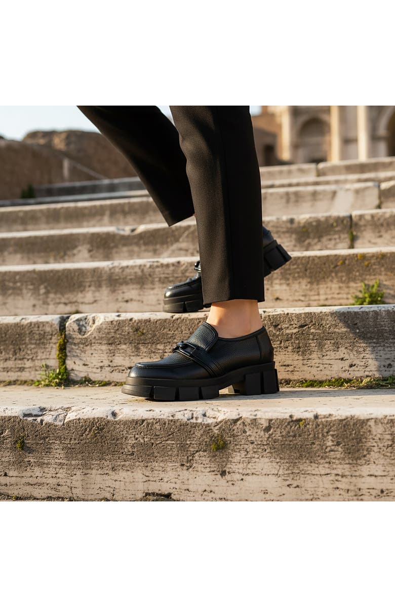 BEAUTIISOLES Raquel Leather Loafer, Alternate, color, Black