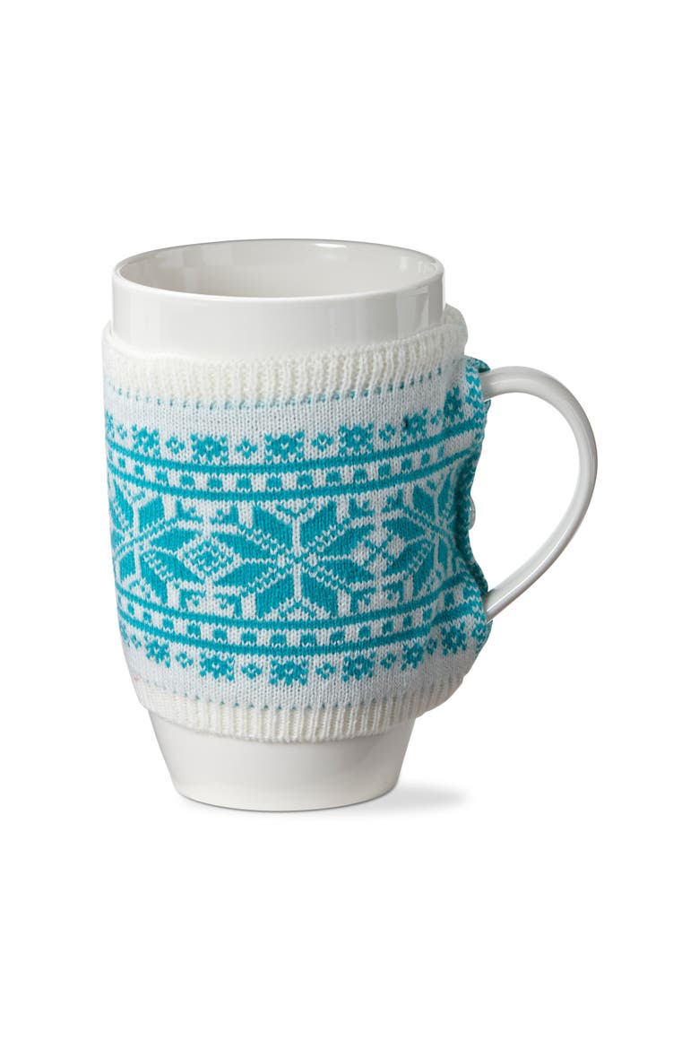 Aspen Sweater Mug Turquoise Blue Bone China Drinkware, Main, color, Blue