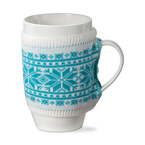 Aspen Sweater Mug Turquoise Blue Bone China Drinkware